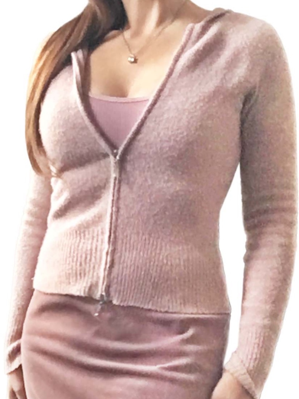 STEFANEL Dusty Rose Wool Hoodie